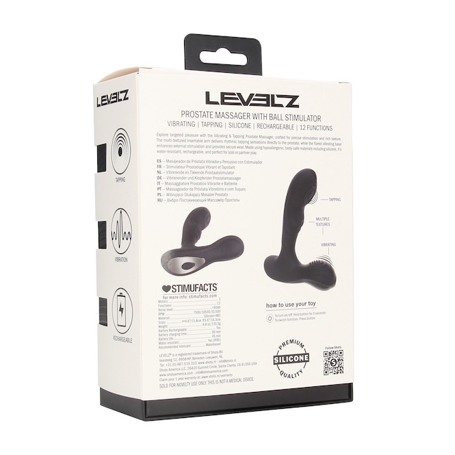 LEVELZ Vibrating & Tapping Prostate Massager — Sleek Black